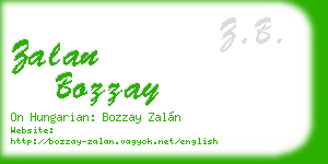 zalan bozzay business card